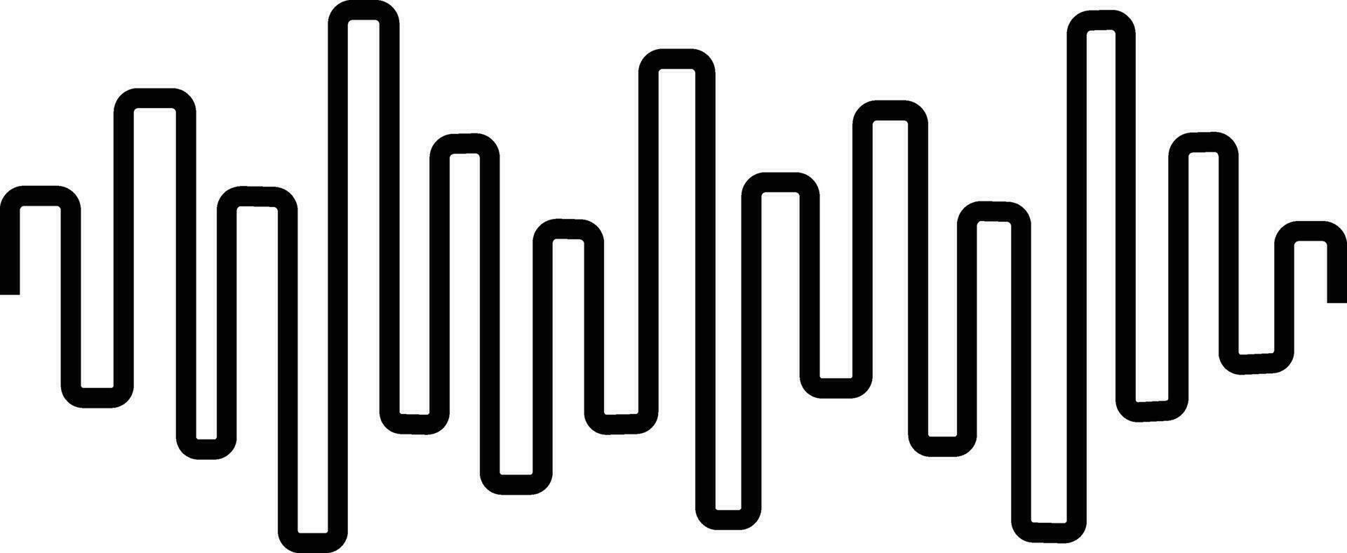 Radio Wave icon. Monochrome simple sound wave isolated on. Equalizer, Audio wave, Radio signal, medical, Music, Recording, Vector. Volume level symbols vector