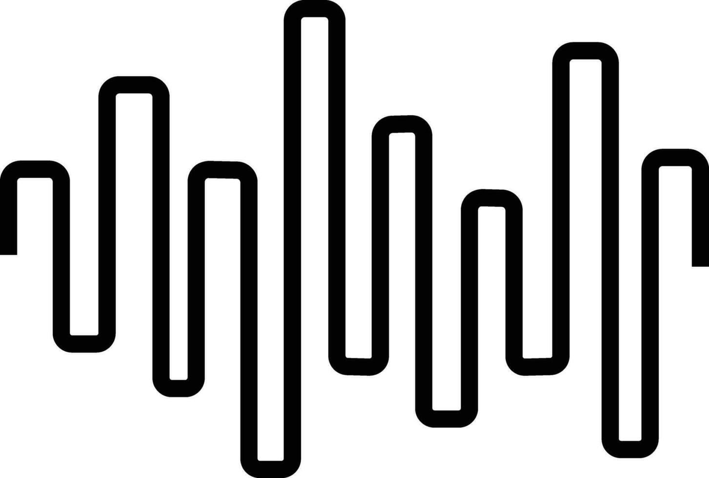 Radio Wave icon. Monochrome simple sound wave isolated on. Equalizer, Audio wave, Radio signal, medical, Music, Recording, Vector. Volume level symbols vector