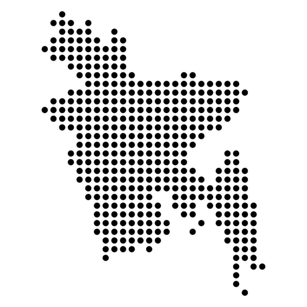 Bangladesh dotted map illustration. Vector design.