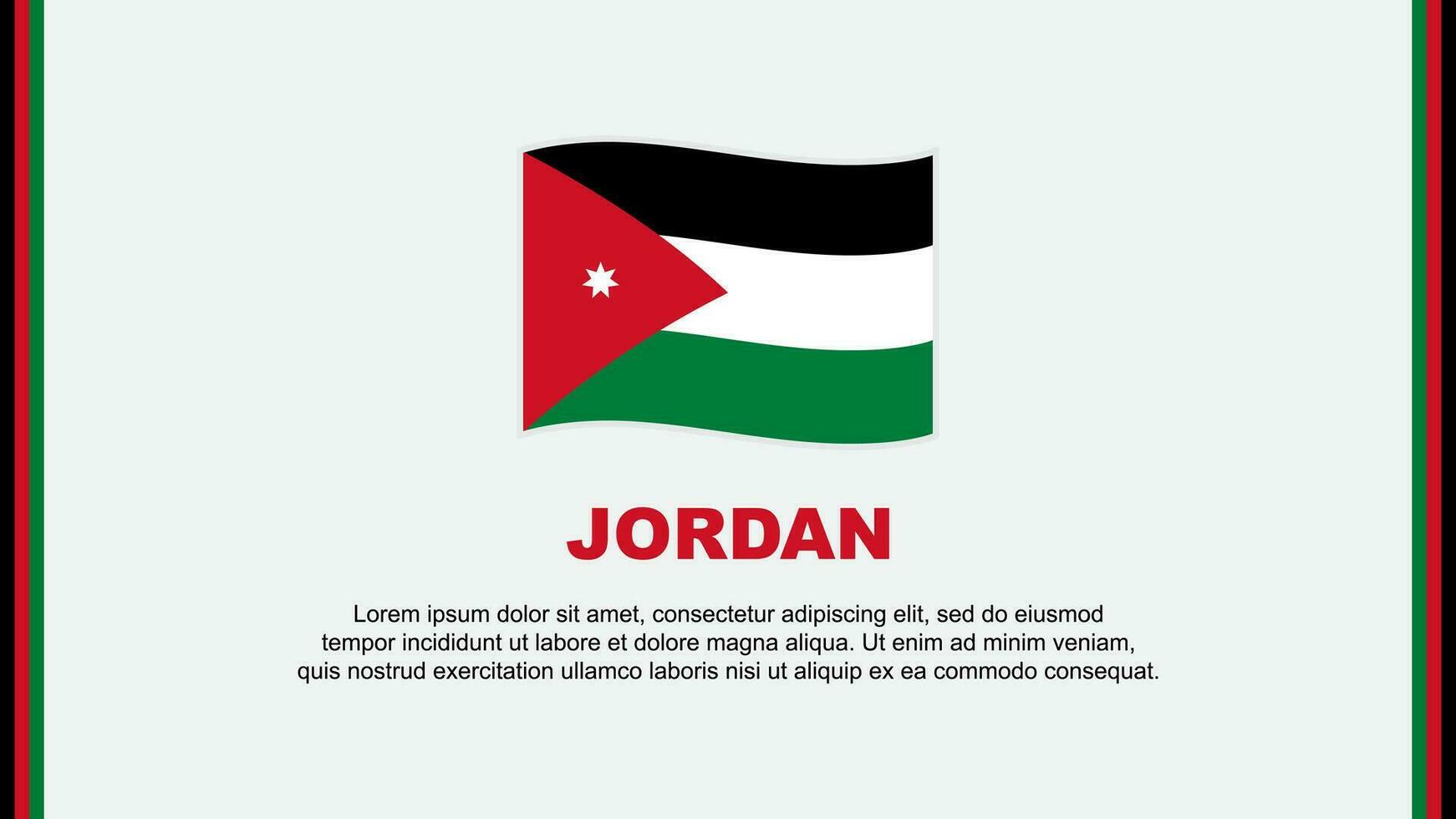 Jordan Flag Abstract Background Design Template. Jordan Independence Day Banner Social Media Vector Illustration. Jordan Cartoon