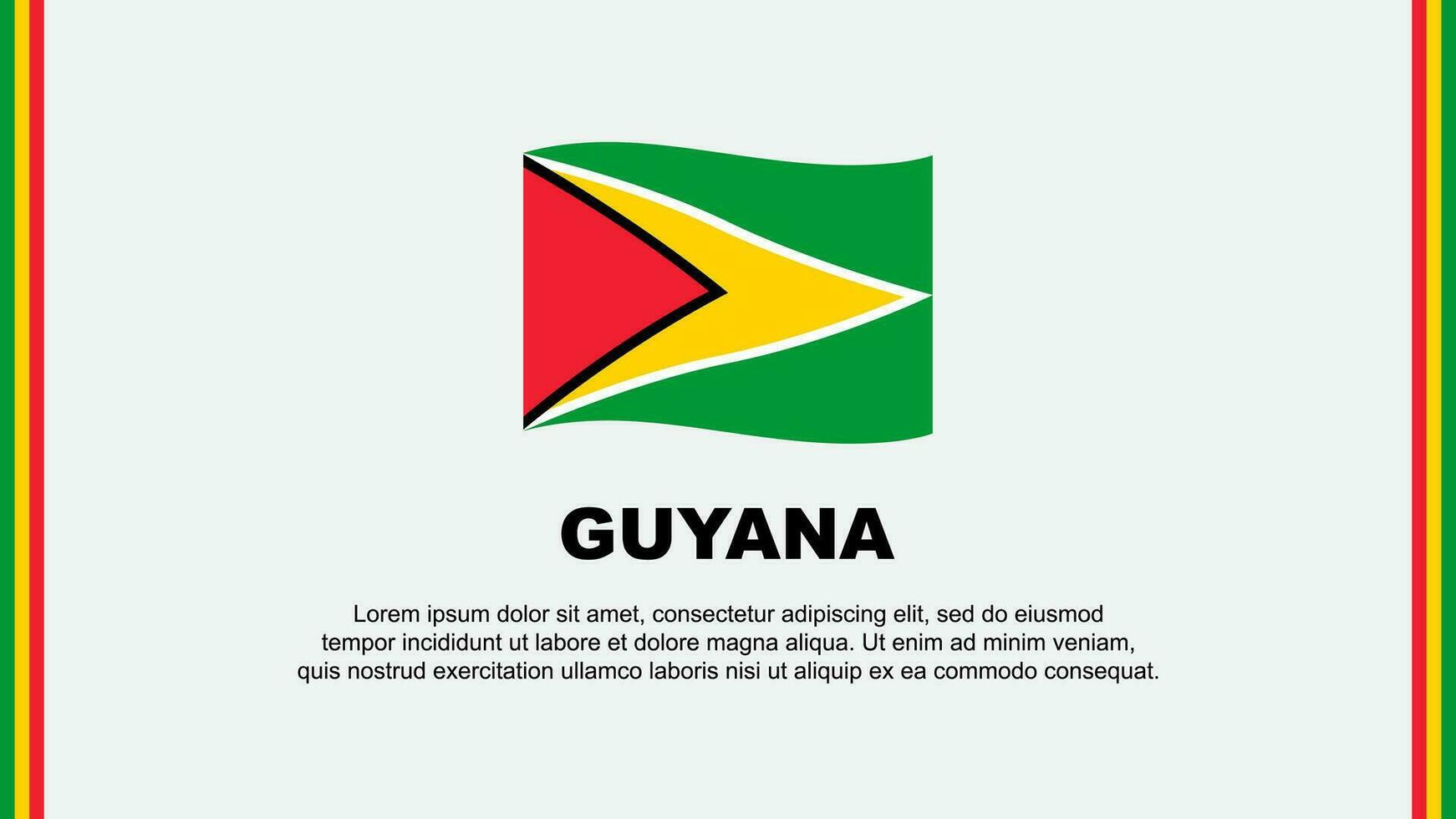 Guyana Flag Abstract Background Design Template. Guyana Independence Day Banner Social Media Vector Illustration. Guyana Cartoon