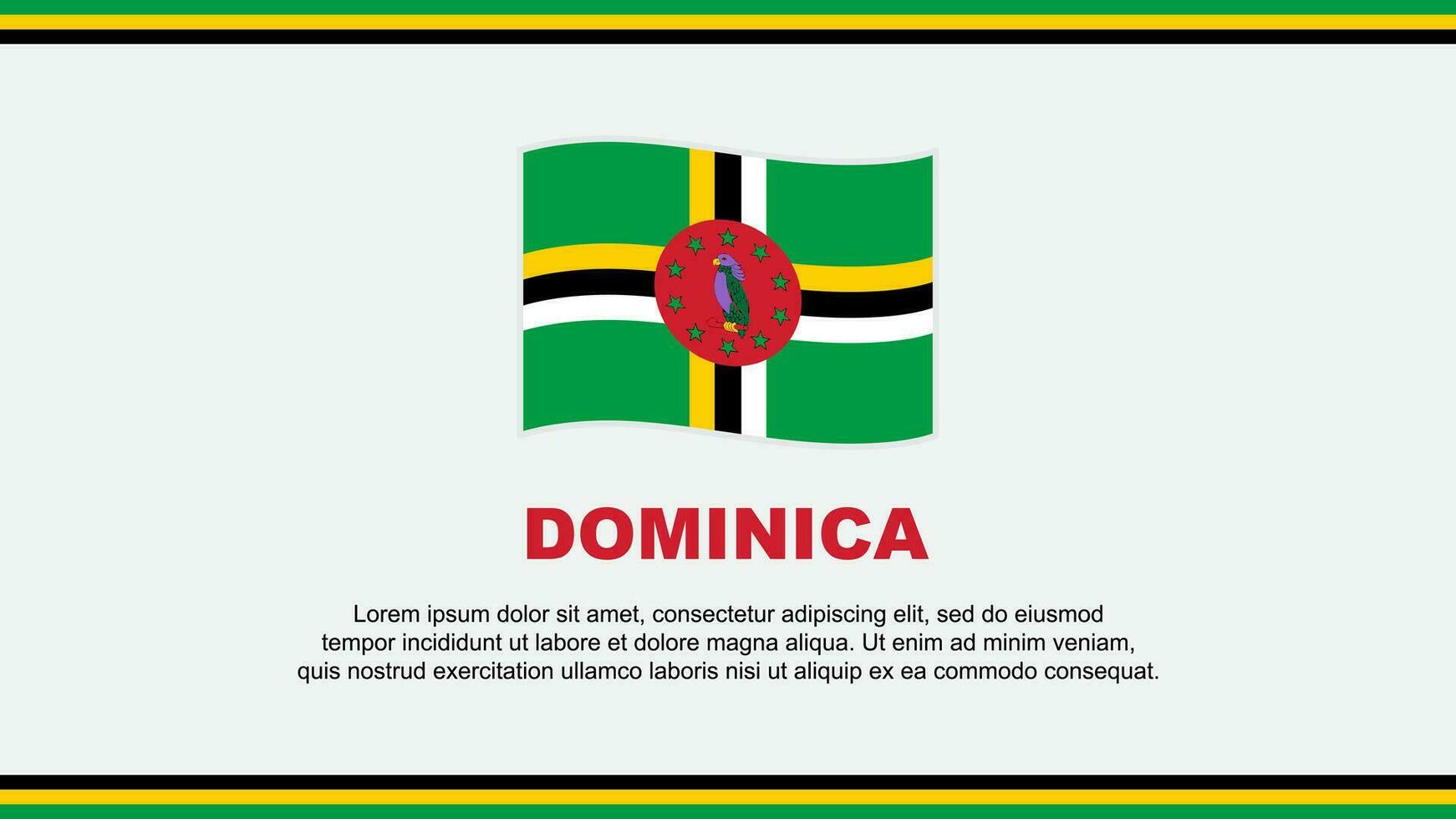 Dominica Flag Abstract Background Design Template. Dominica Independence Day Banner Social Media Vector Illustration. Dominica Design
