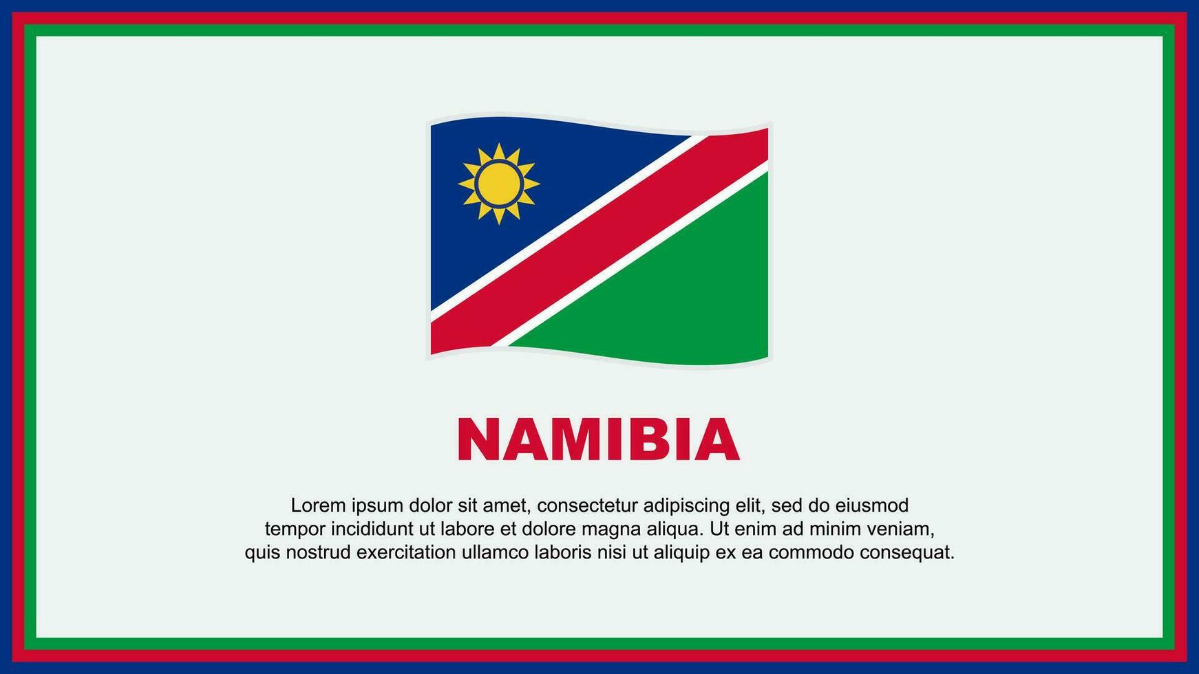 Namibia Flag Abstract Background Design Template. Namibia Independence Day Banner Social Media Vector Illustration. Namibia Banner