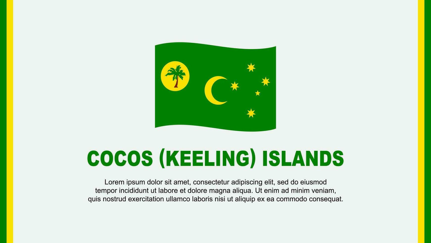 cocos islas bandera resumen antecedentes diseño modelo. cocos islas independencia día bandera social medios de comunicación vector ilustración. cocos islas dibujos animados