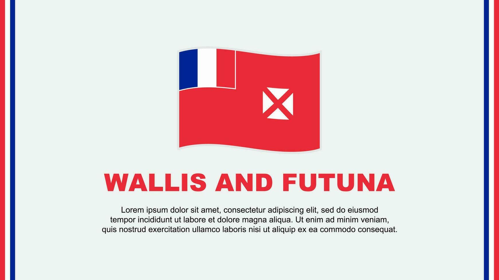 Wallis y futuna bandera resumen antecedentes diseño modelo. Wallis y futuna independencia día bandera social medios de comunicación vector ilustración. Wallis y futuna dibujos animados