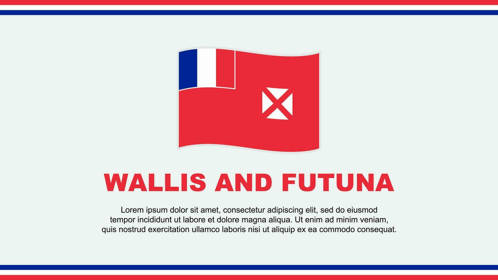 Wallis y futuna bandera resumen antecedentes diseño modelo. Wallis y futuna independencia día bandera social medios de comunicación vector ilustración. Wallis y futuna diseño