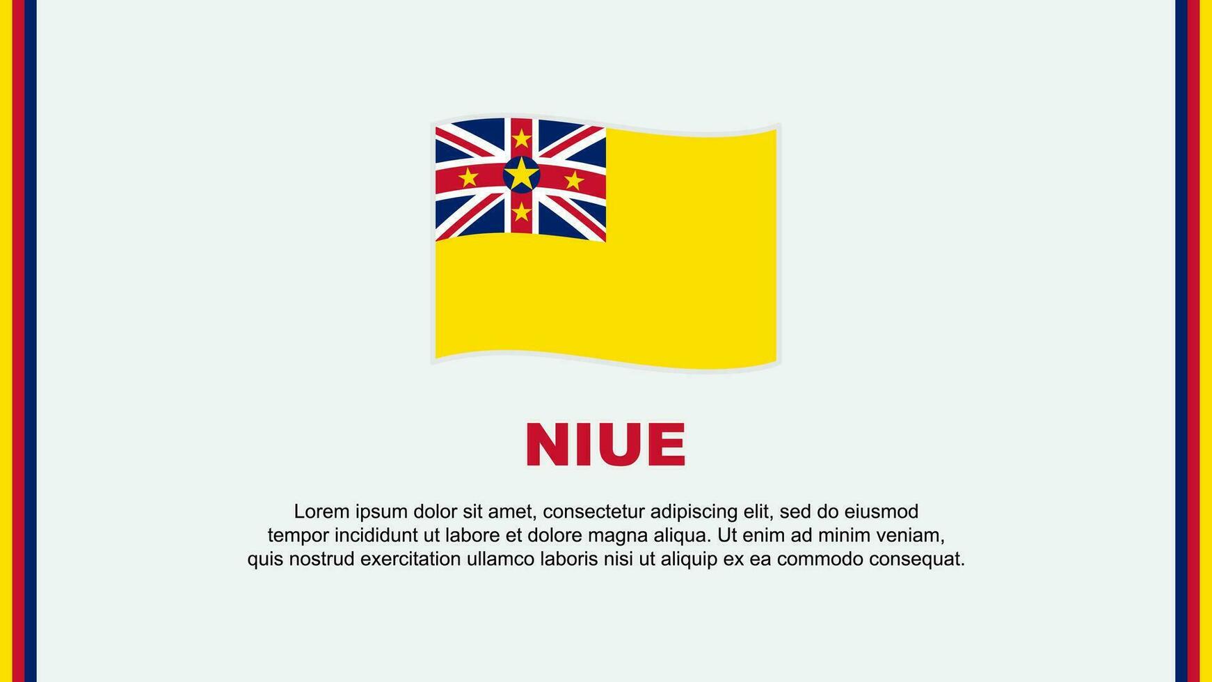 Niue Flag Abstract Background Design Template. Niue Independence Day Banner Social Media Vector Illustration. Niue Cartoon