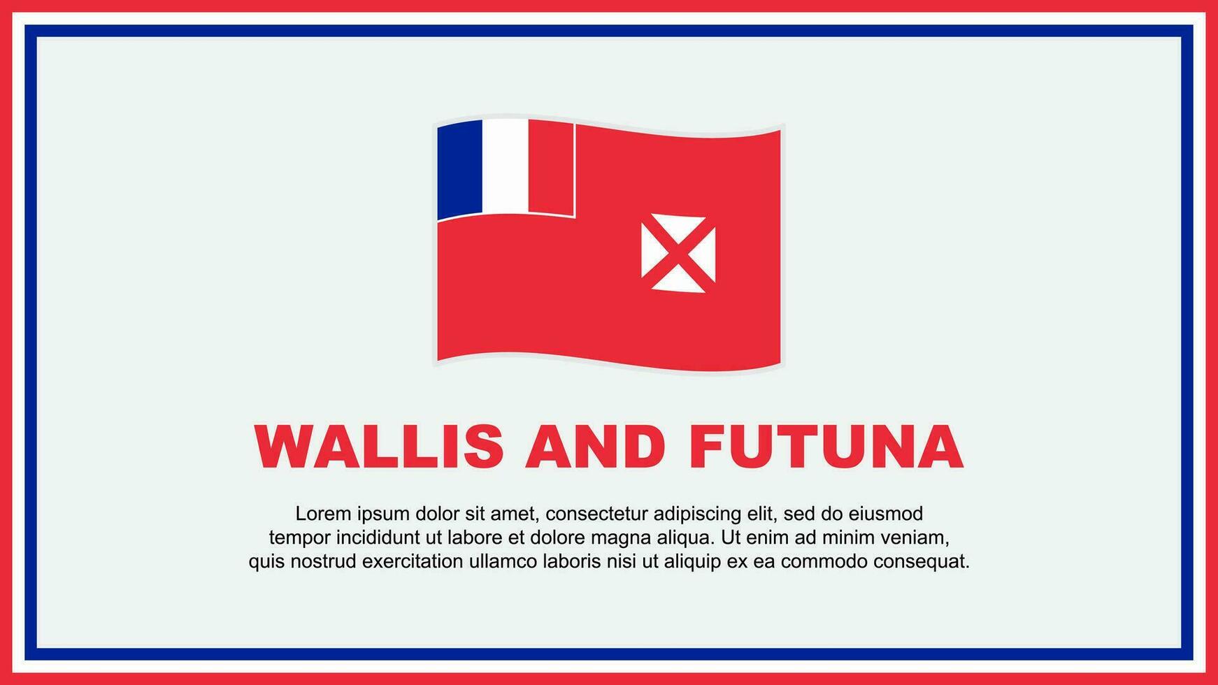 Wallis y futuna bandera resumen antecedentes diseño modelo. Wallis y futuna independencia día bandera social medios de comunicación vector ilustración. Wallis y futuna bandera