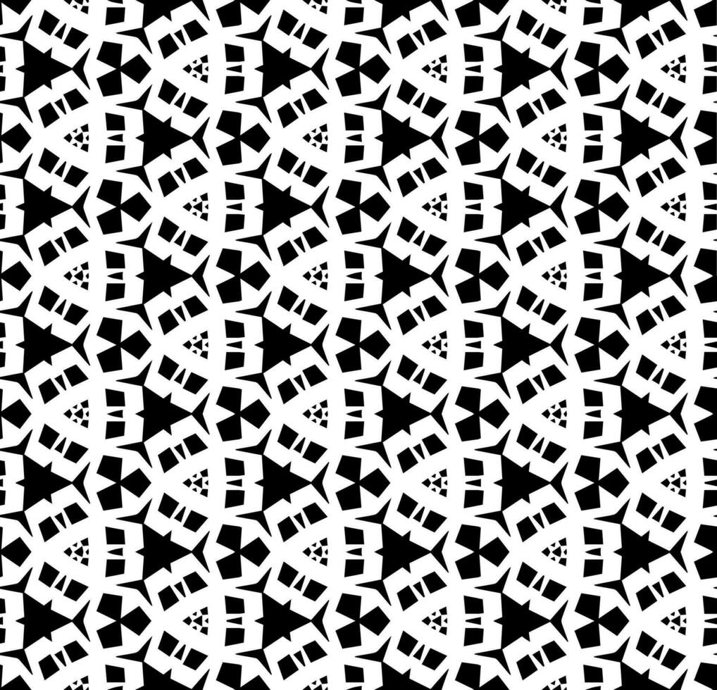 Black and white seamless abstract pattern. Background and backdrop. Grayscale ornamental design. Mosaic ornaments. Vector graphic illustration.