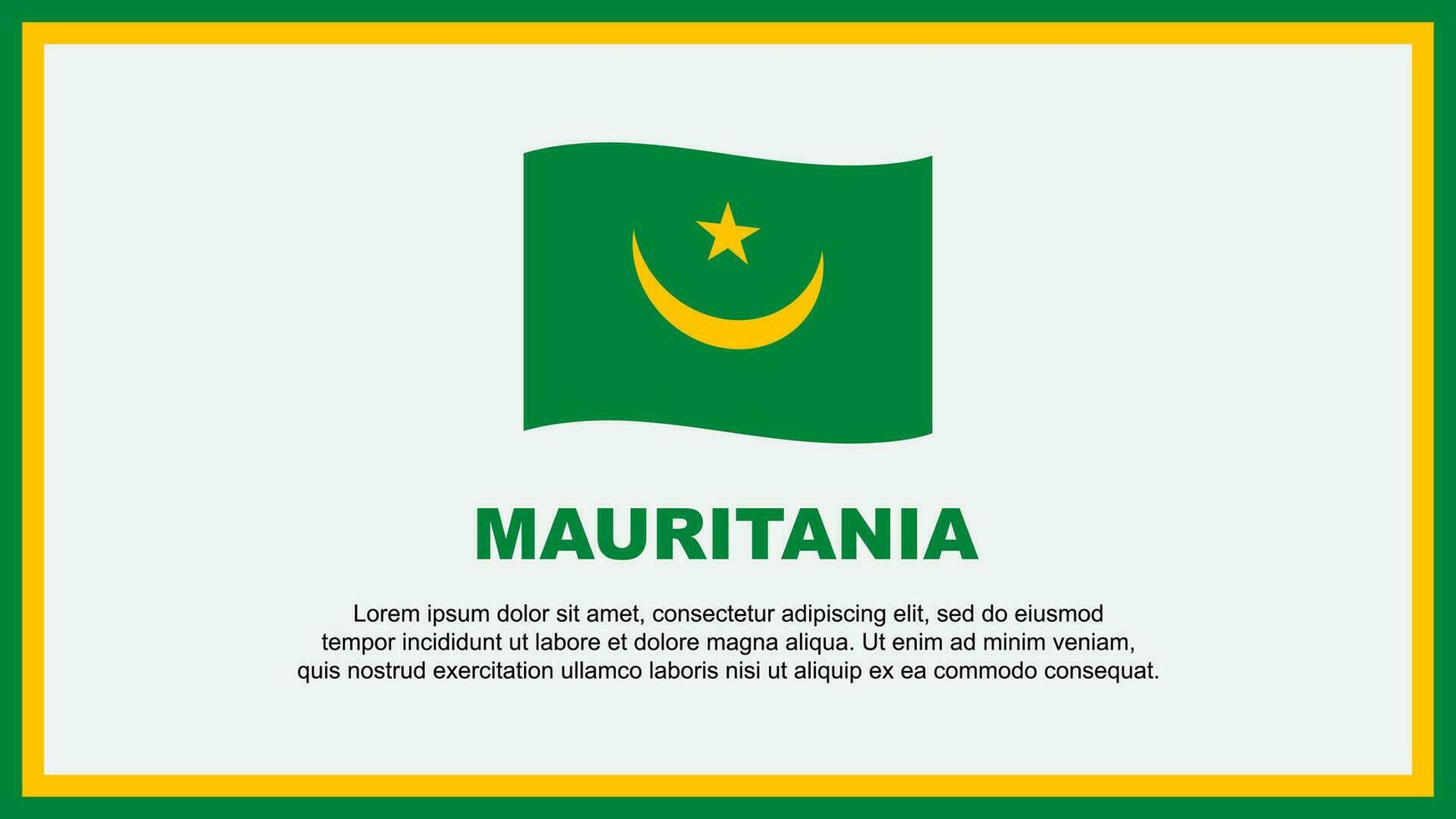Mauritania Flag Abstract Background Design Template. Mauritania Independence Day Banner Social Media Vector Illustration. Banner