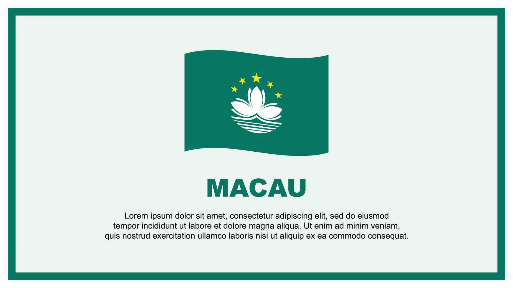 Macau Flag Abstract Background Design Template. Macau Independence Day Banner Social Media Vector Illustration. Macau Banner
