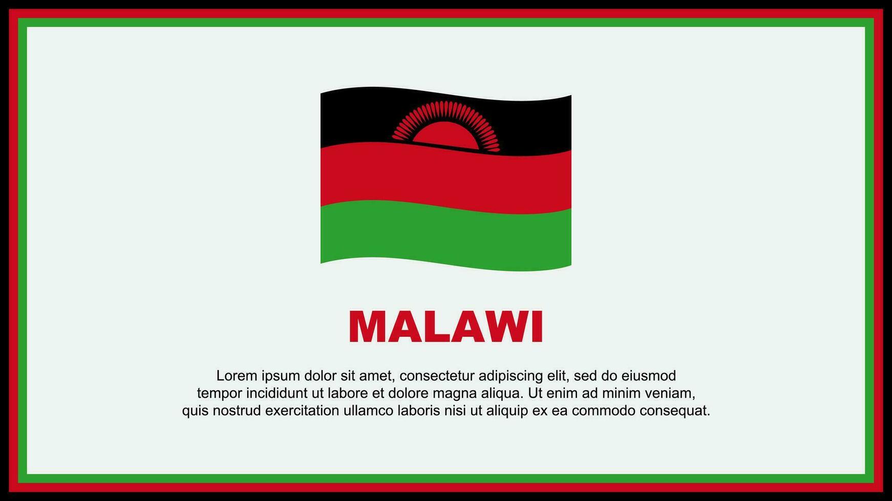 Malawi Flag Abstract Background Design Template. Malawi Independence Day Banner Social Media Vector Illustration. Malawi Banner
