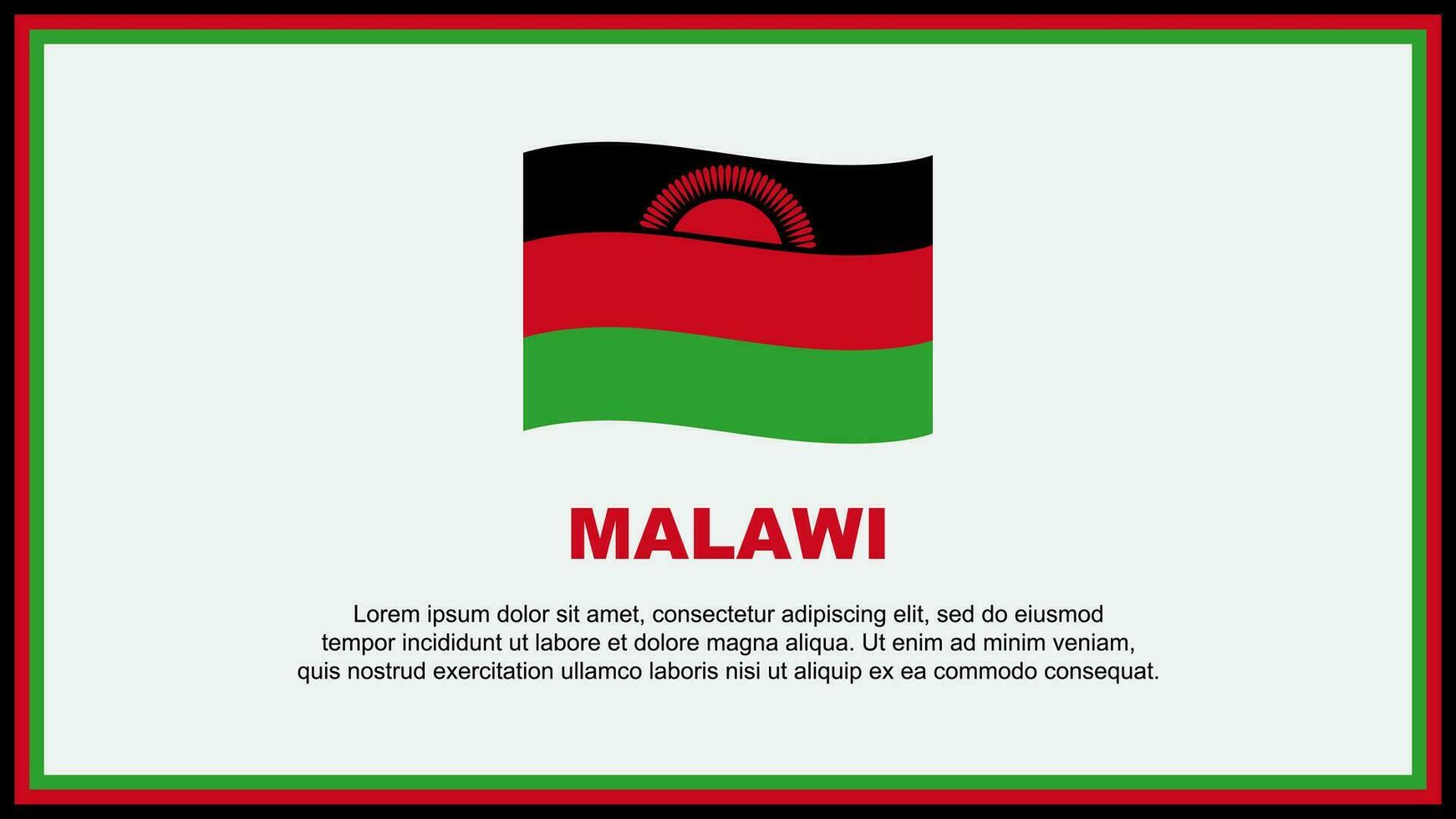 Malawi Flag Abstract Background Design Template. Malawi Independence Day Banner Social Media Vector Illustration. Malawi Banner