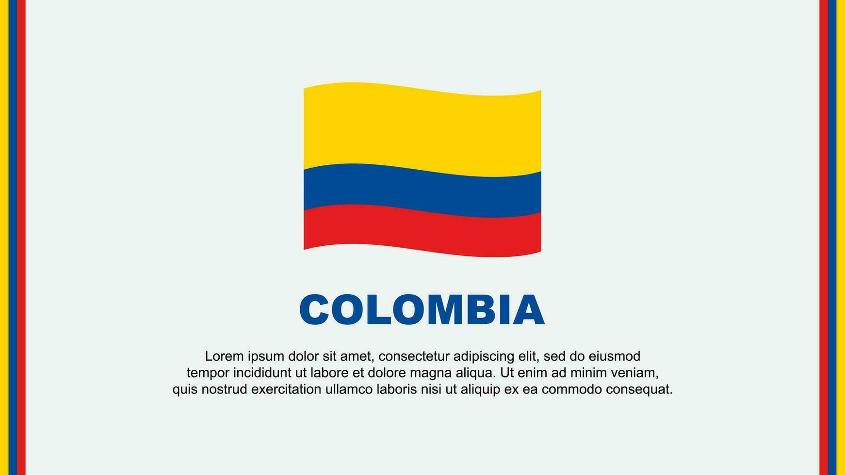 Colombia bandera resumen antecedentes diseño modelo. Colombia independencia día bandera social medios de comunicación vector ilustración. Colombia dibujos animados