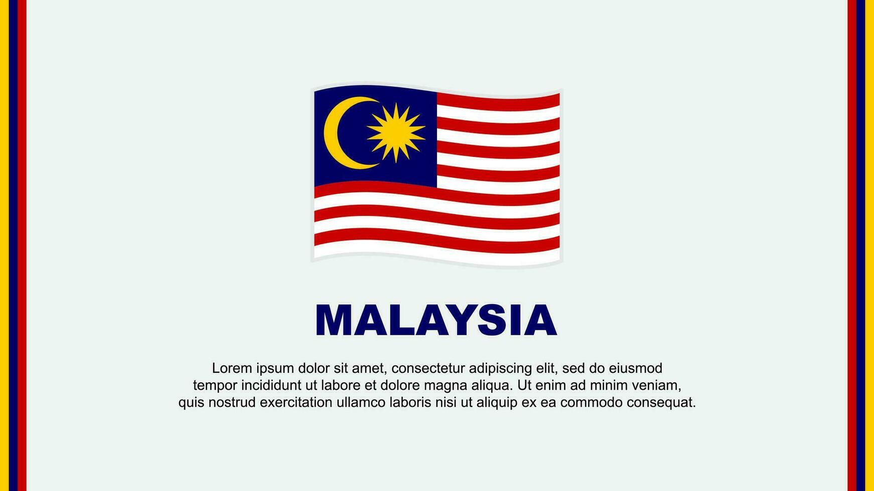 Malasia bandera resumen antecedentes diseño modelo. Malasia independencia día bandera social medios de comunicación vector ilustración. Malasia dibujos animados