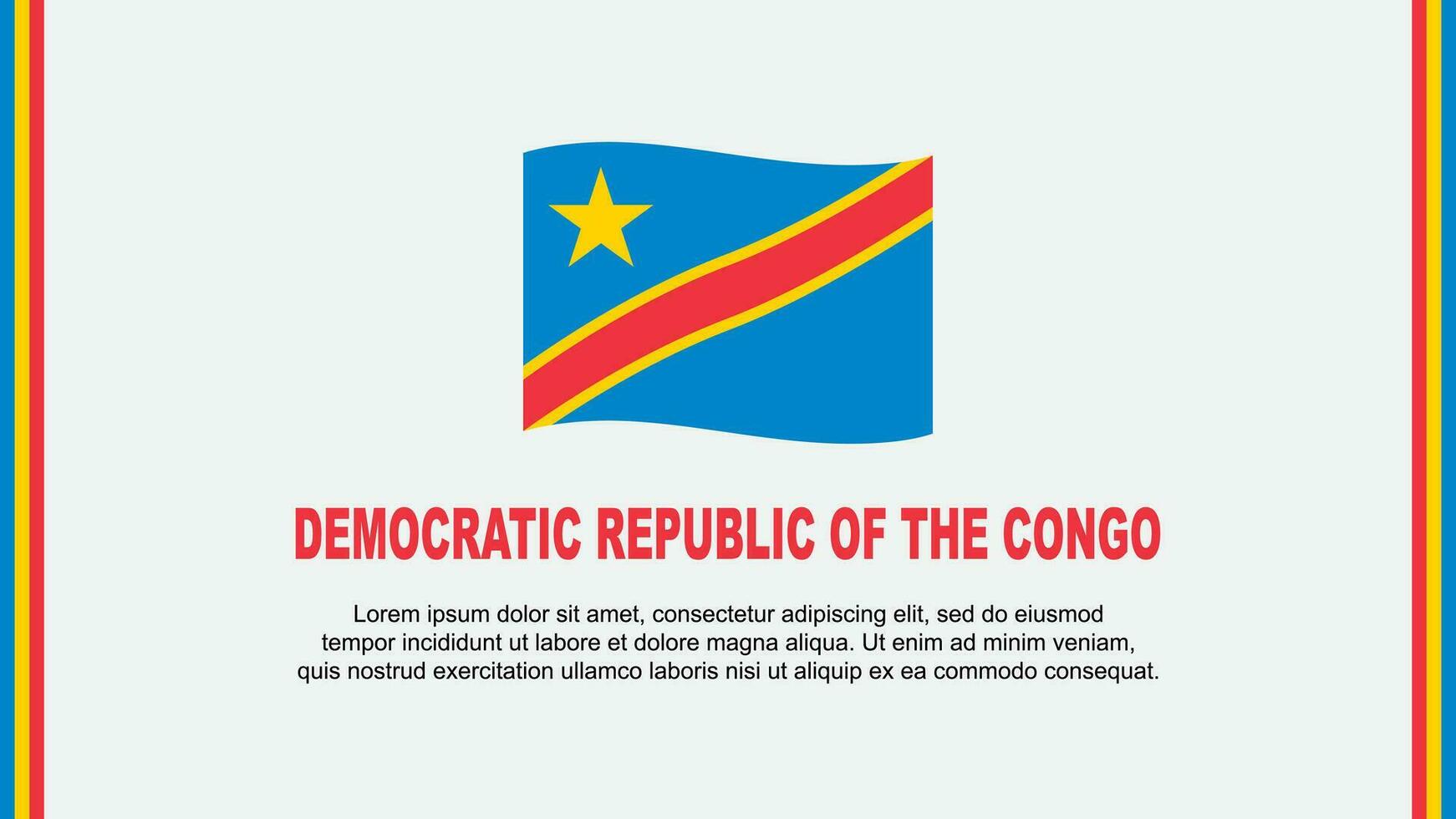 Democratic Republic Of The Congo Flag Abstract Background Design Template. Democratic Republic Of The Congo Independence Day Banner Social Media Vector Illustration. Cartoon