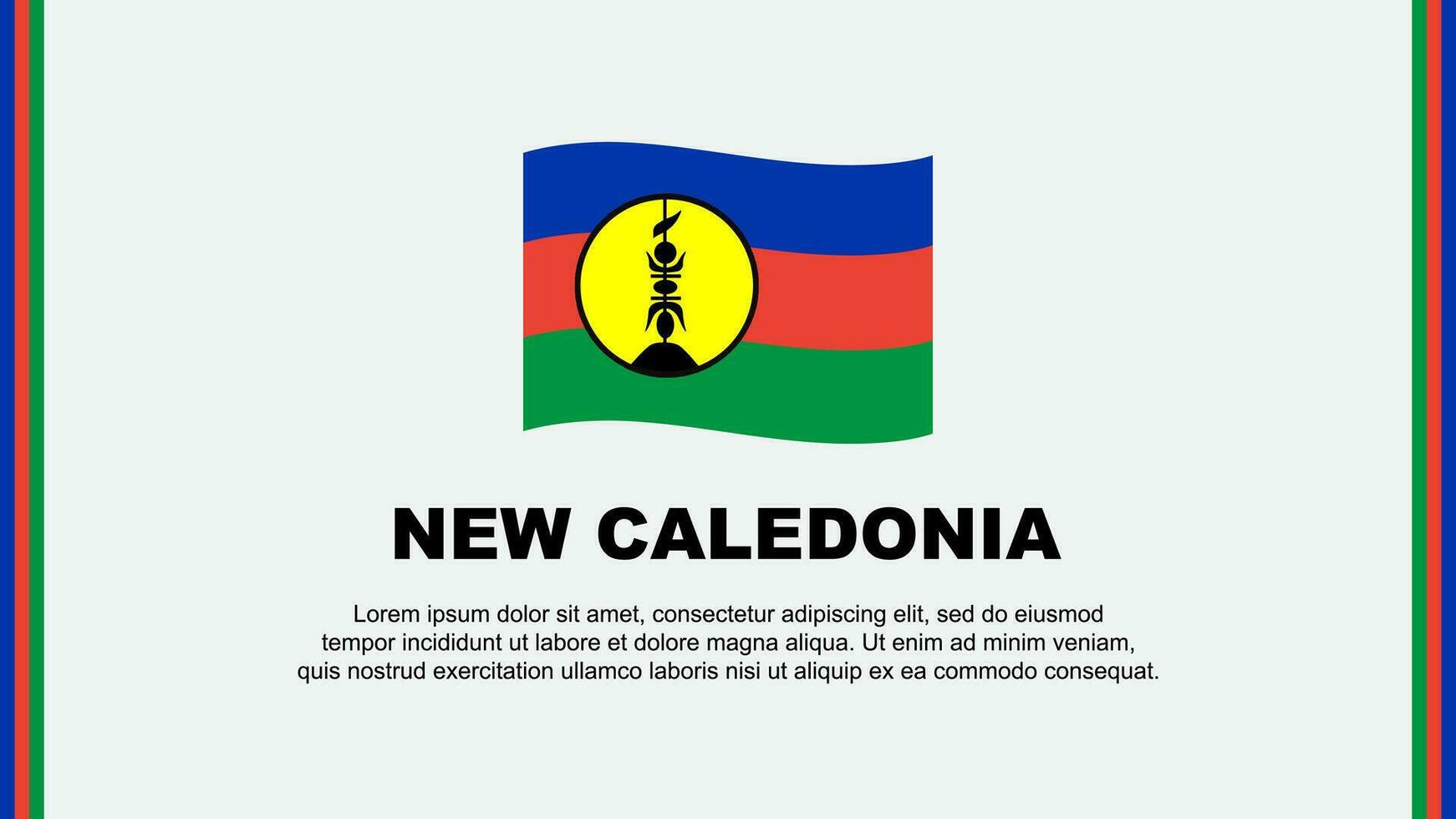 New Caledonia Flag Abstract Background Design Template. New Caledonia Independence Day Banner Social Media Vector Illustration. Cartoon