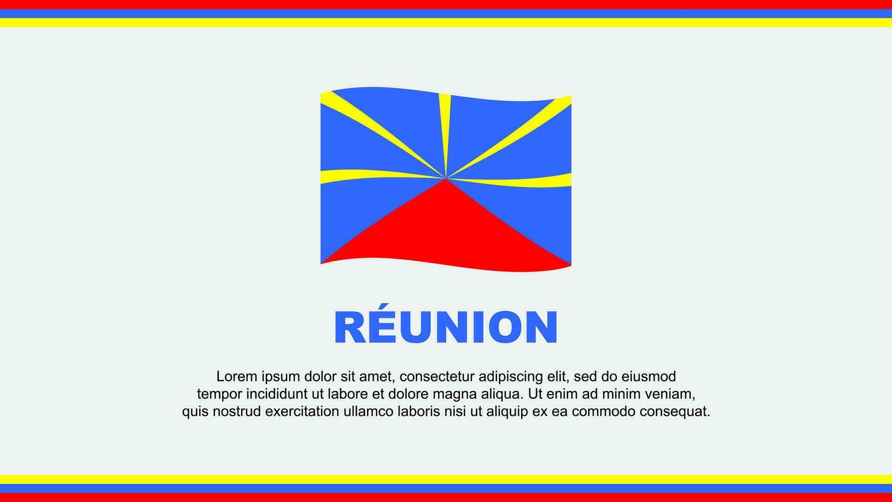 Reunion Flag Abstract Background Design Template. Reunion Independence Day Banner Social Media Vector Illustration. Design