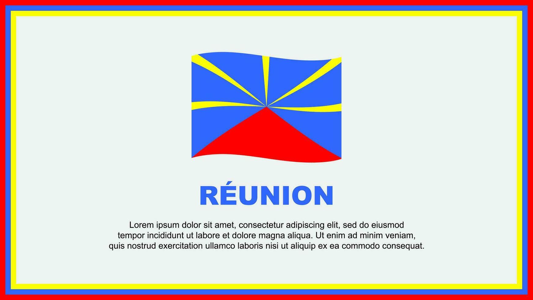 Reunion Flag Abstract Background Design Template. Reunion Independence Day Banner Social Media Vector Illustration. Banner
