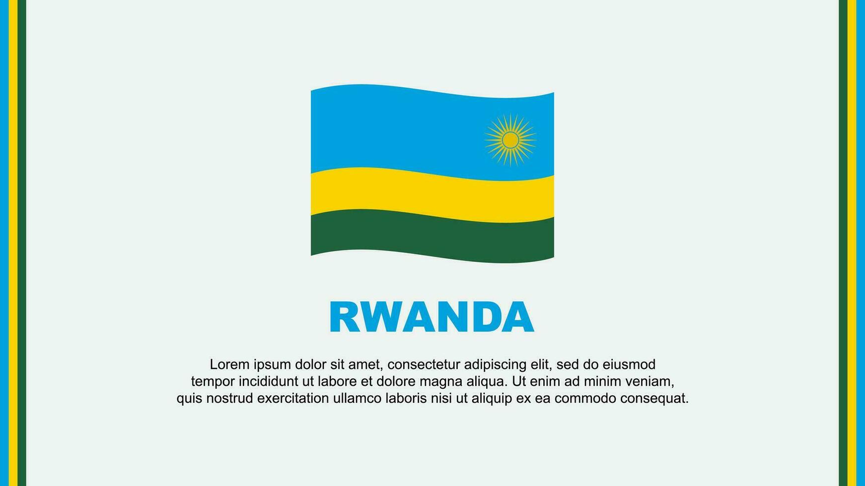 Rwanda Flag Abstract Background Design Template. Rwanda Independence Day Banner Social Media Vector Illustration. Rwanda Cartoon