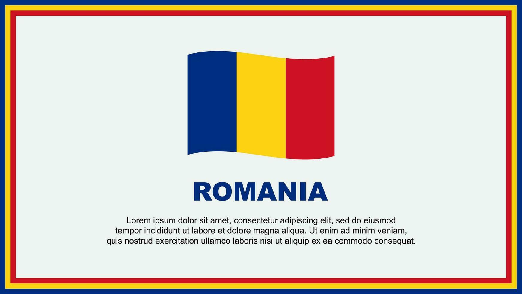 Romania Flag Abstract Background Design Template. Romania Independence Day Banner Social Media Vector Illustration. Romania Banner
