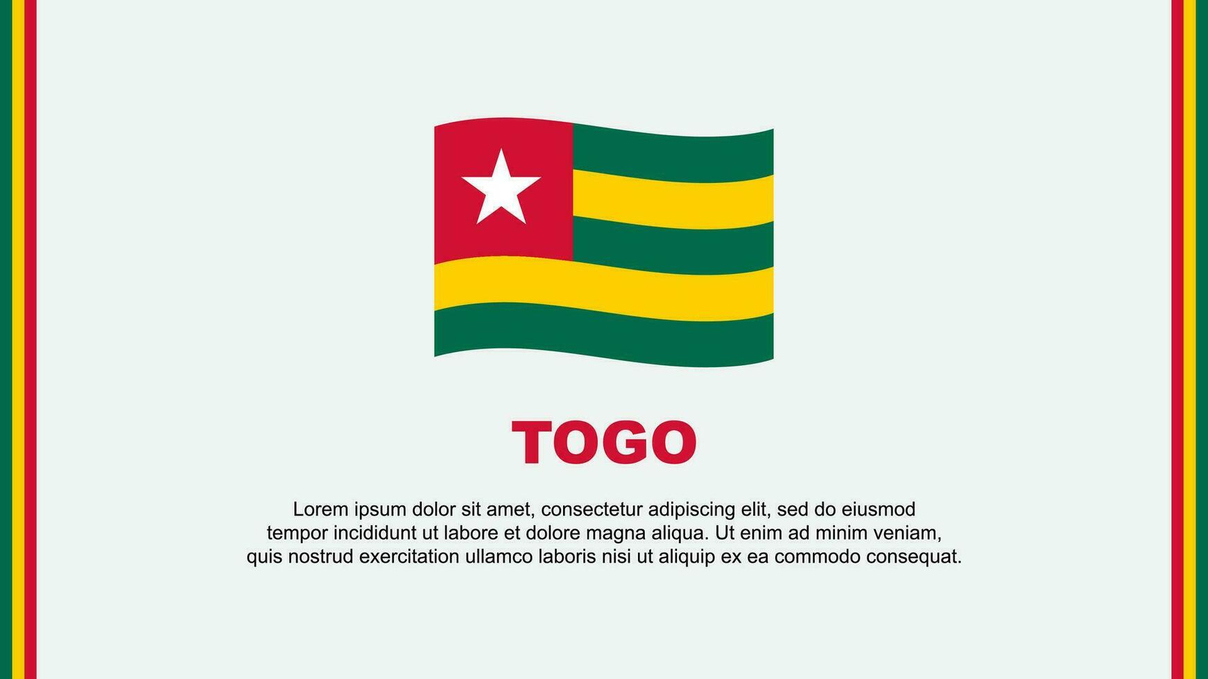 Togo Flag Abstract Background Design Template. Togo Independence Day Banner Social Media Vector Illustration. Togo Cartoon