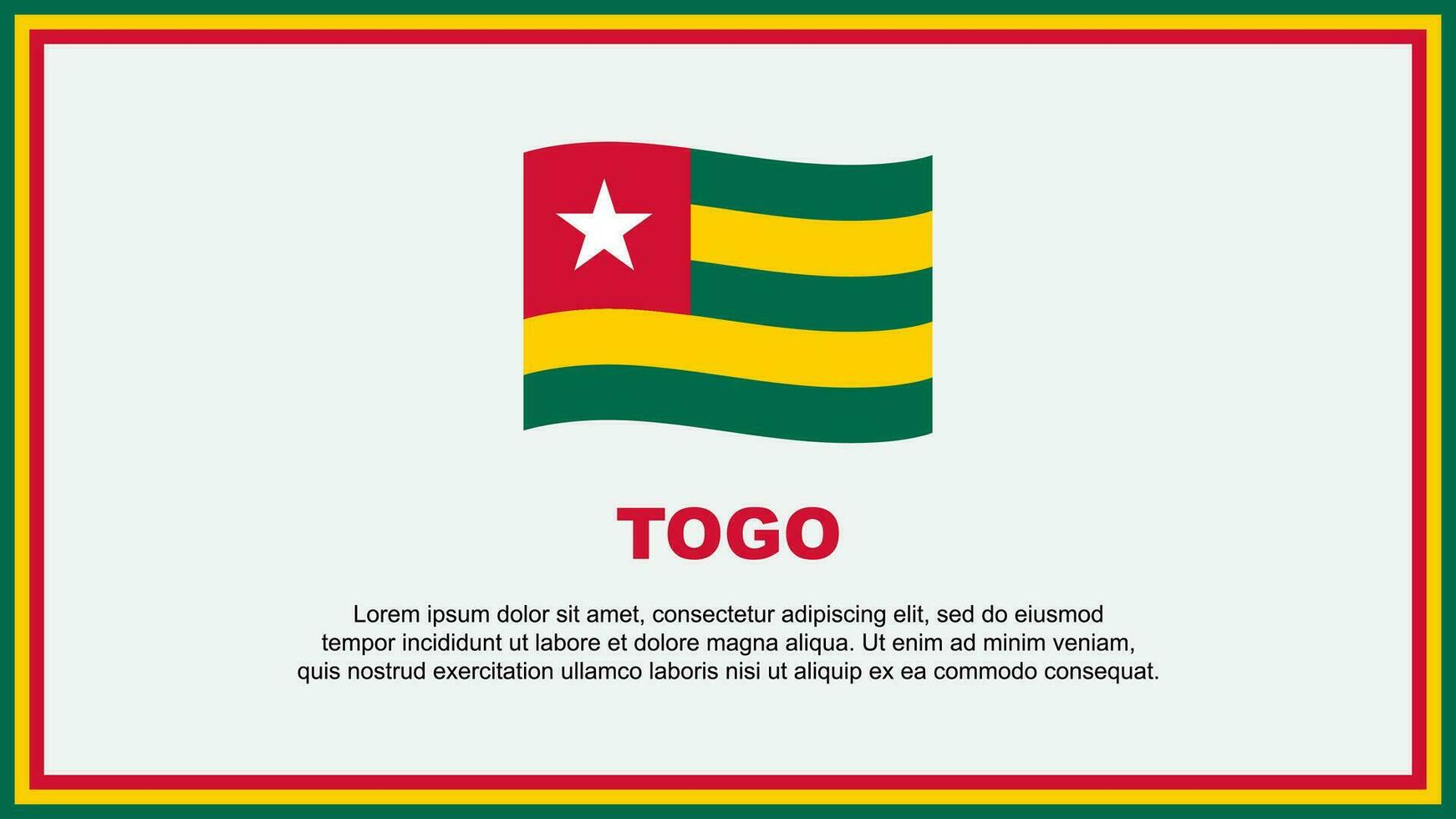 Togo Flag Abstract Background Design Template. Togo Independence Day Banner Social Media Vector Illustration. Togo Banner
