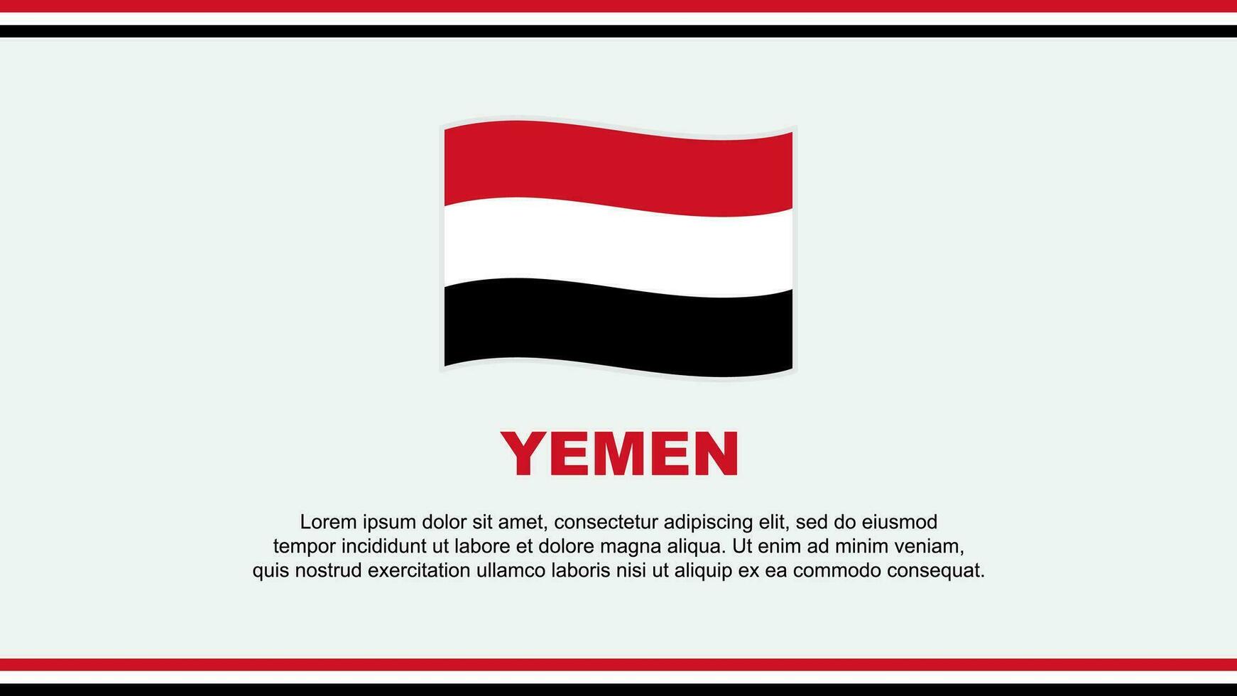 Yemen Flag Abstract Background Design Template. Yemen Independence Day Banner Social Media Vector Illustration. Yemen Design