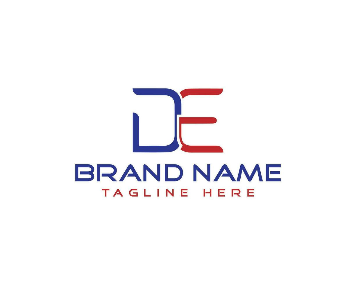 Abstract DE Letter logo monogram design vector icon.