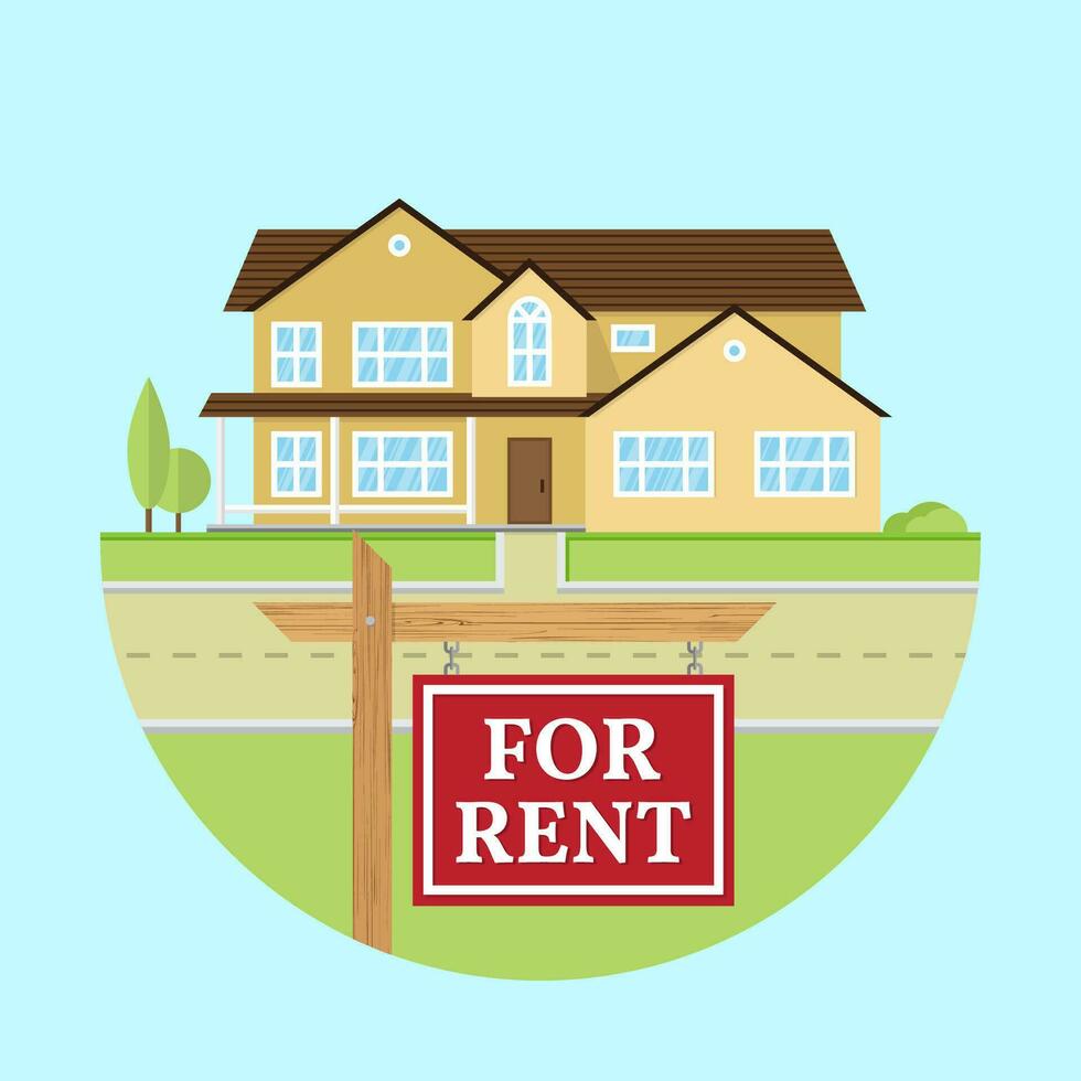 Vector flat icon suburban american house.