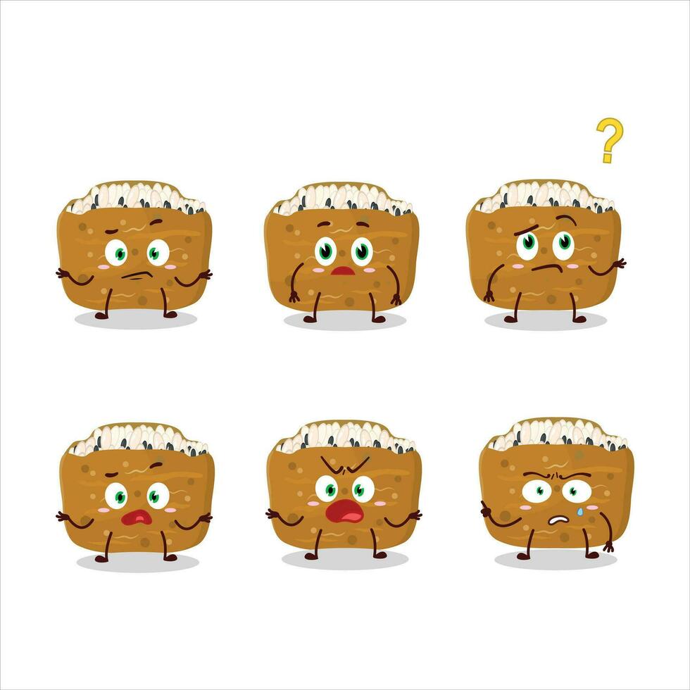 Cartoon character of inarizushi with what expression vector