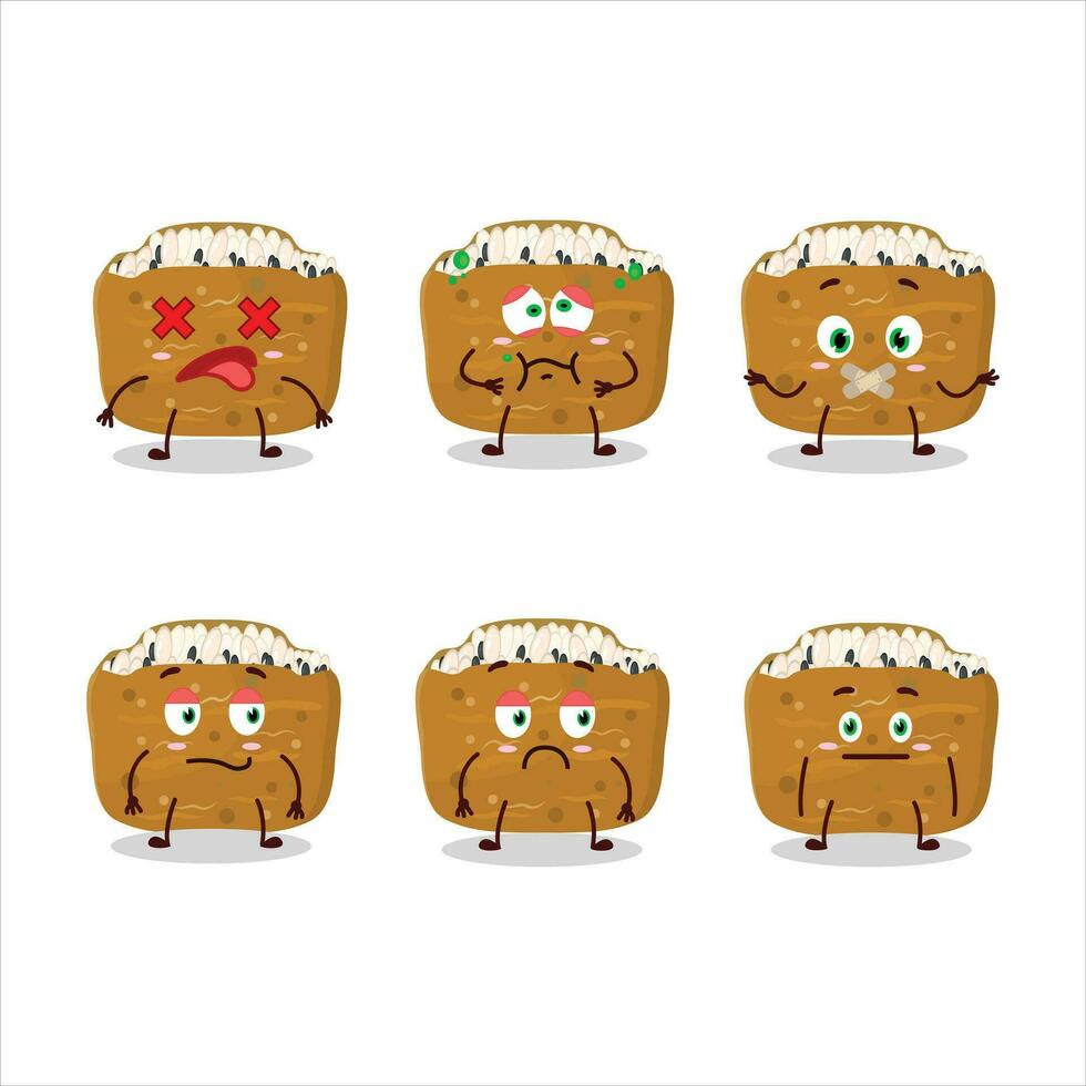 Inarizushi cartoon in character with nope expression vector