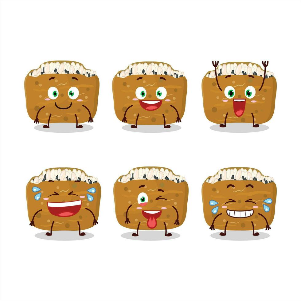 Cartoon character of inarizushi with smile expression vector