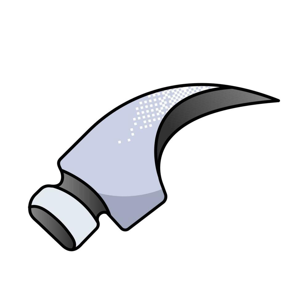 Hammer head repairing tool outlined vector icon illustration isolated on square white background. Simple flat cartoon art styled drawing.