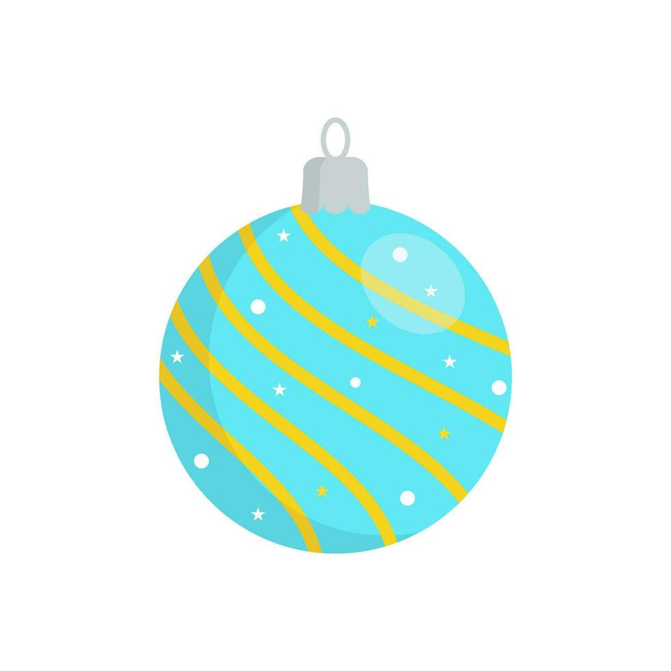 Christmas balls toy vector flat. Cute Christmas ball decorations colorful.