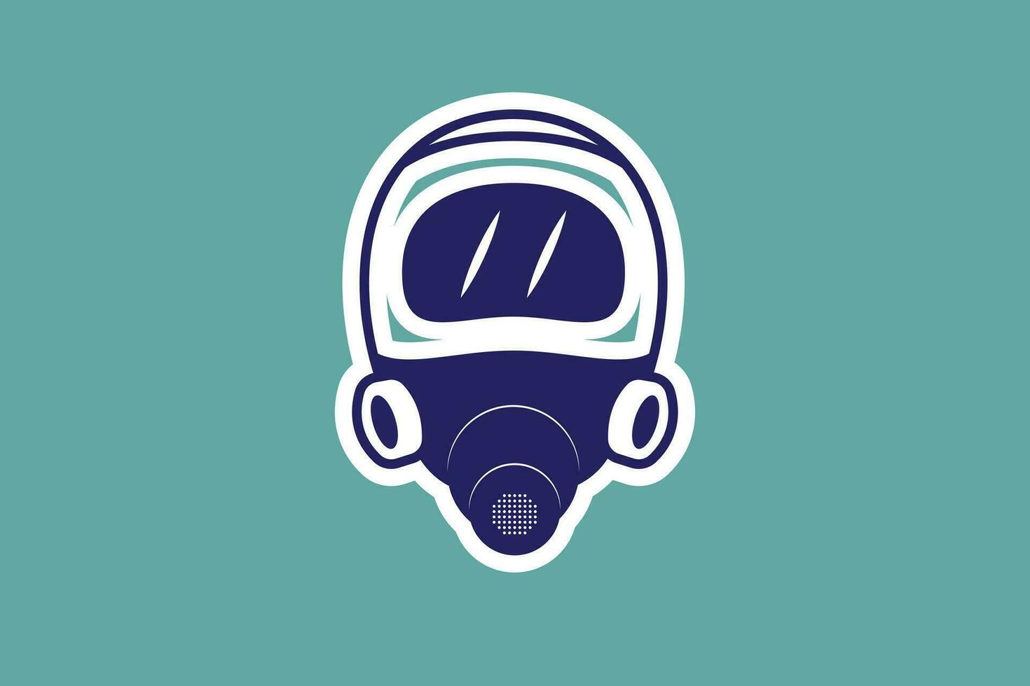Full Face Gas Mask Sticker vector illustration. People safety objects icon concept. Full face respirator mask for smoke protection sticker design logo.