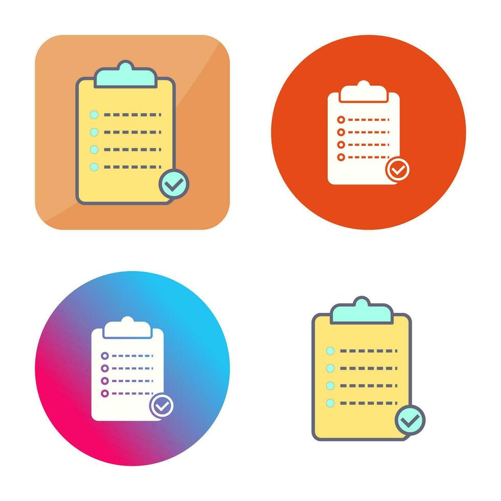 Unique Checklist Vector Icon