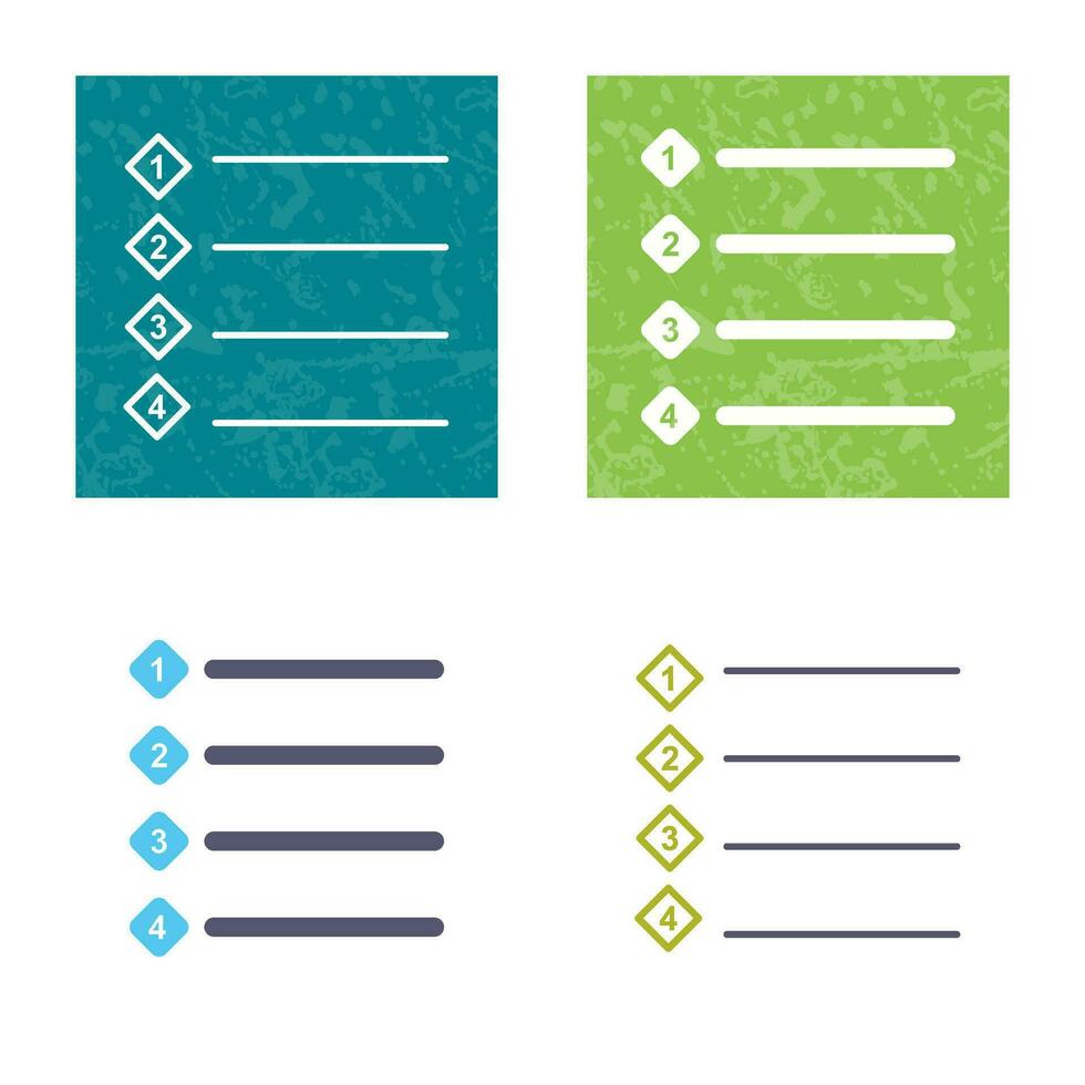 Unique Numbered list Vector Icon