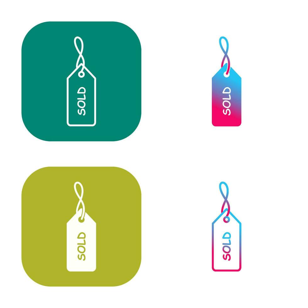 Unique Sold Tag Vector Icon