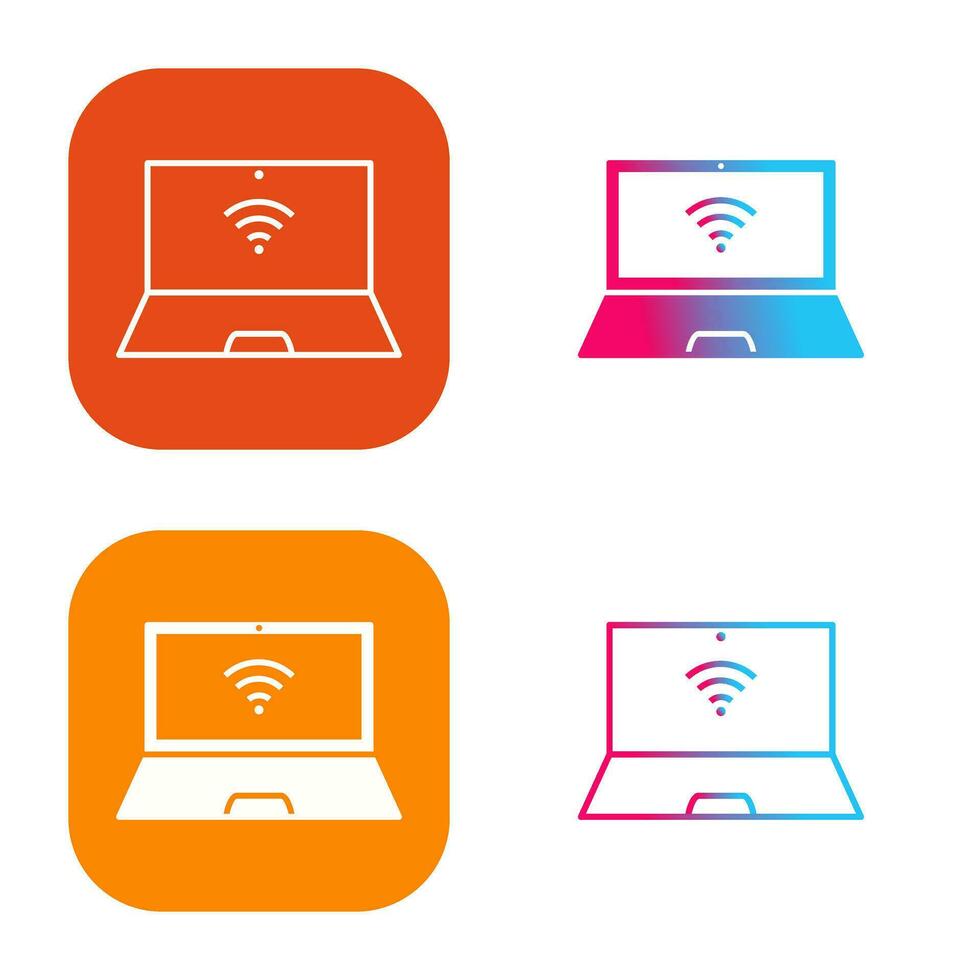 Unique Connected Laptop Vector Icon