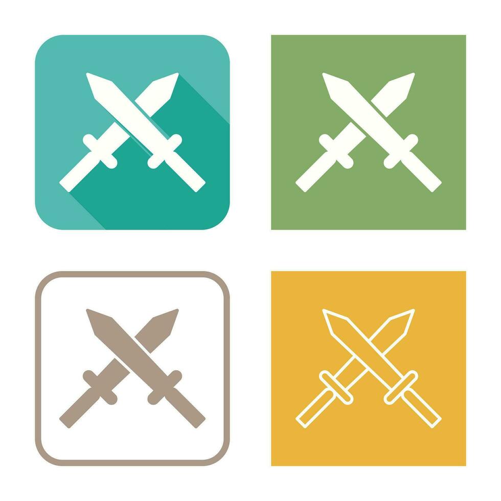 Unique Two Swords Vector Icon