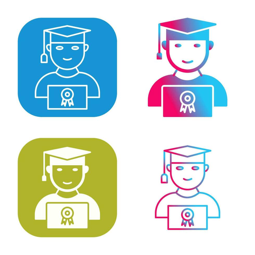 Unique Student Holding Degree Vector Icon