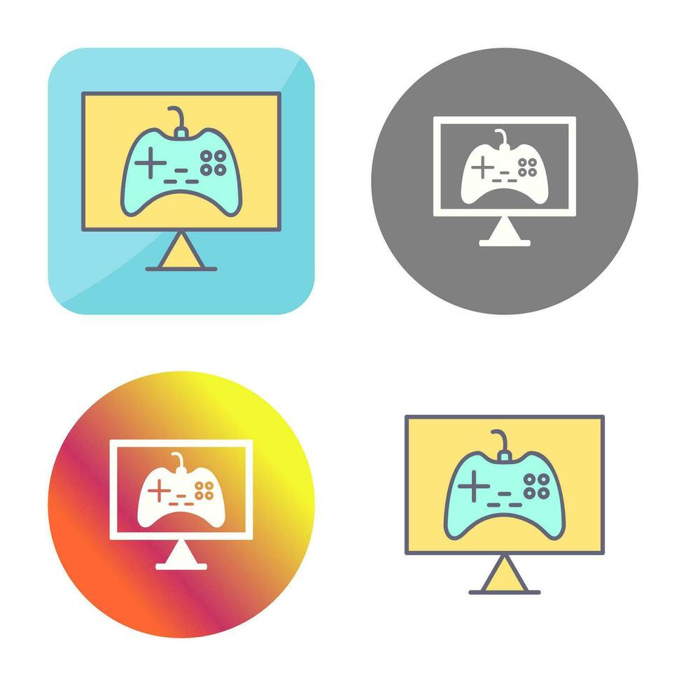 icono de vector de juegos en línea único