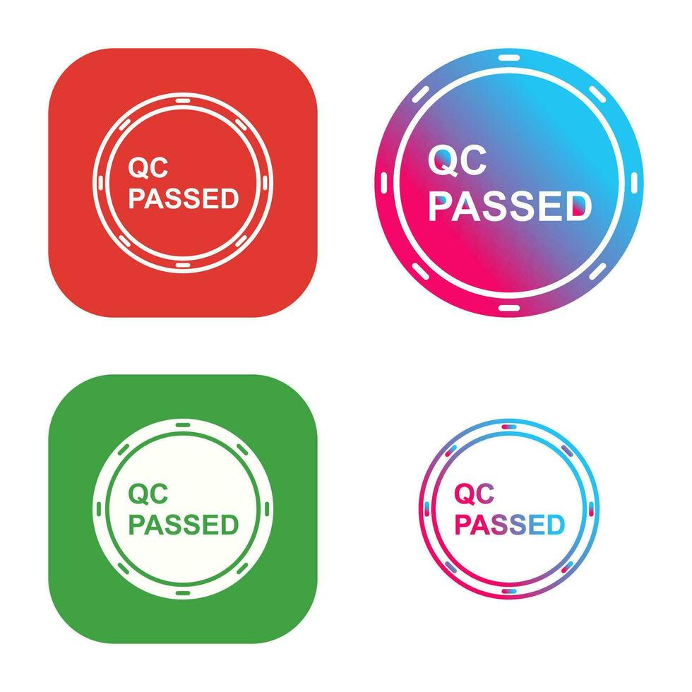 Unique QC Passed Vector Icon