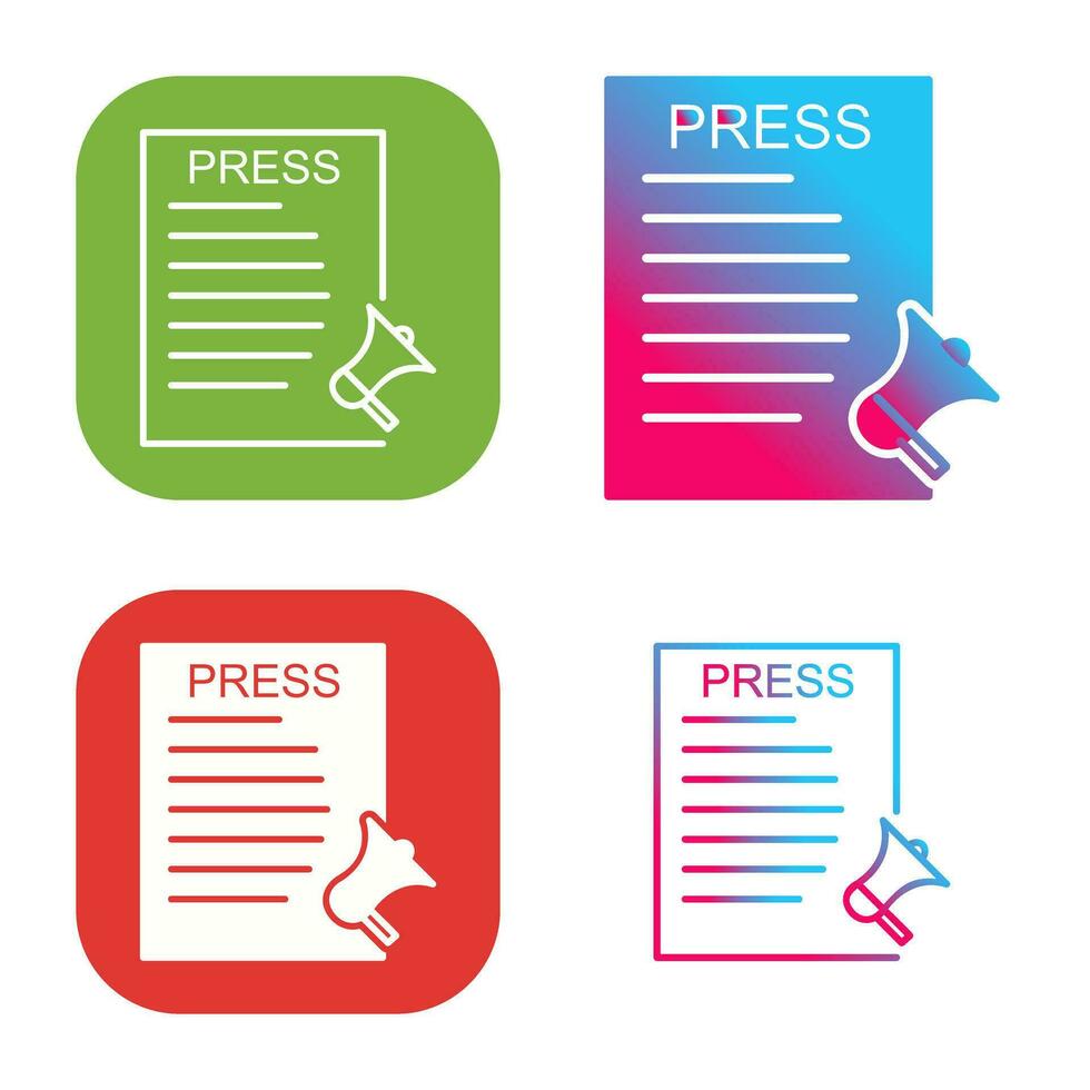 Unique Press Releases Vector Icon
