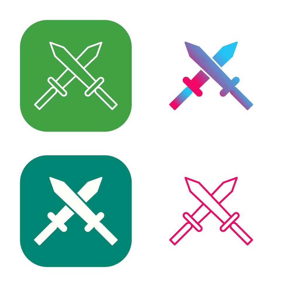 Unique Two Swords Vector Icon