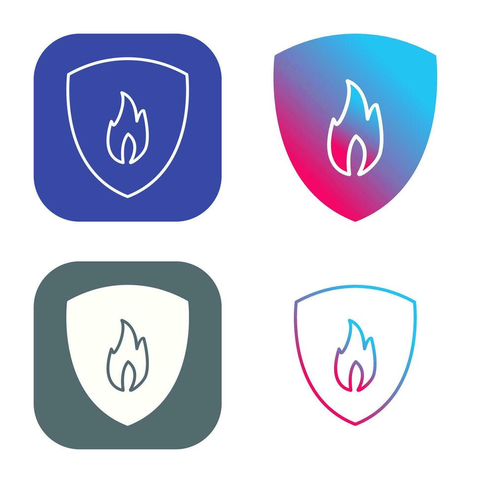 Unique Fire Shield Vector Icon