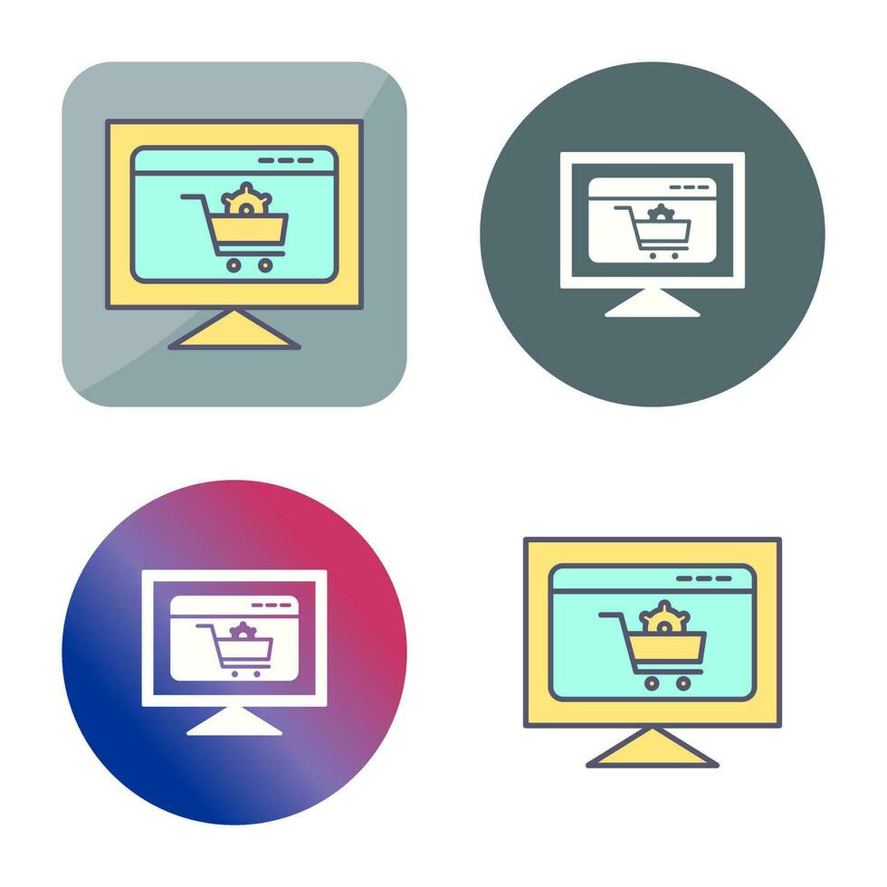 icono de vector de configuración de comercio electrónico