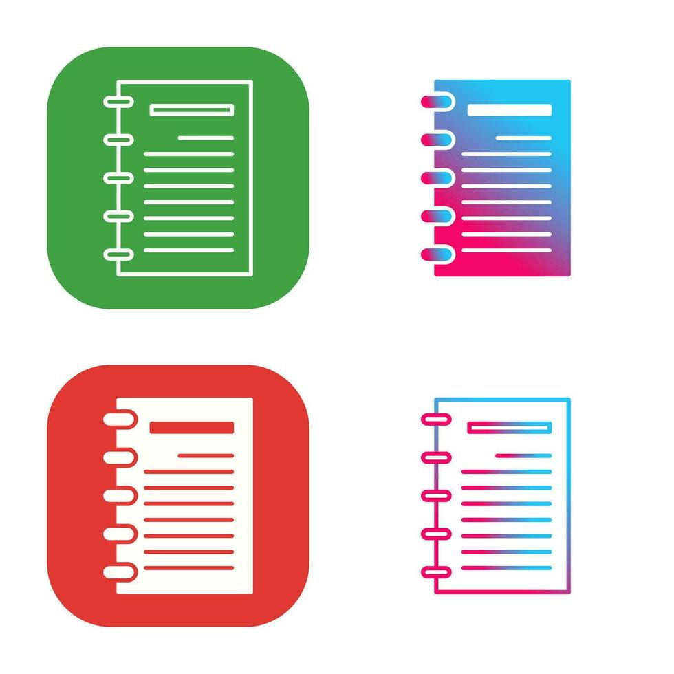 icono de vector de bloc de notas