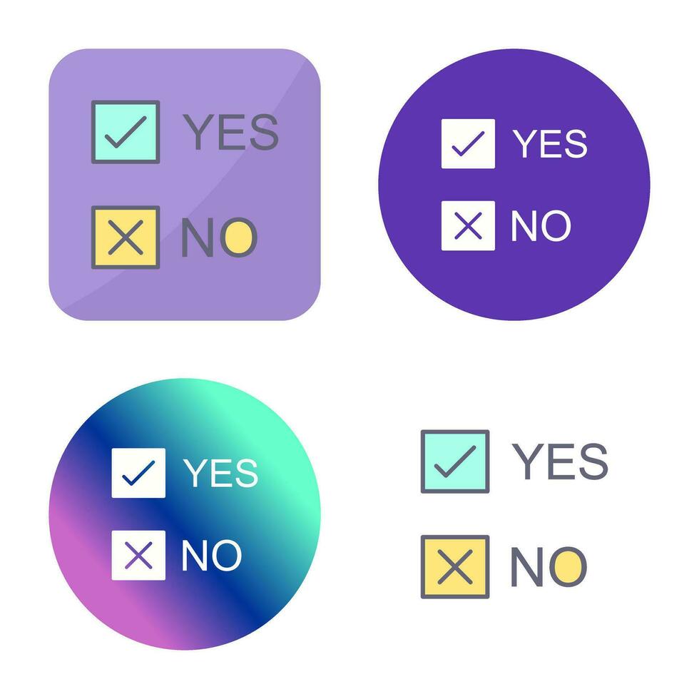 Yes No Option Vector Icon